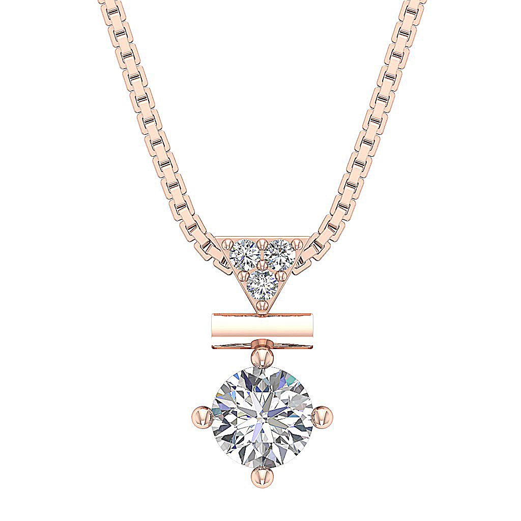 Designer Fashion Pendant SI1/I1 G 0.50 Carat Round Diamond 14k/18k Solid Gold