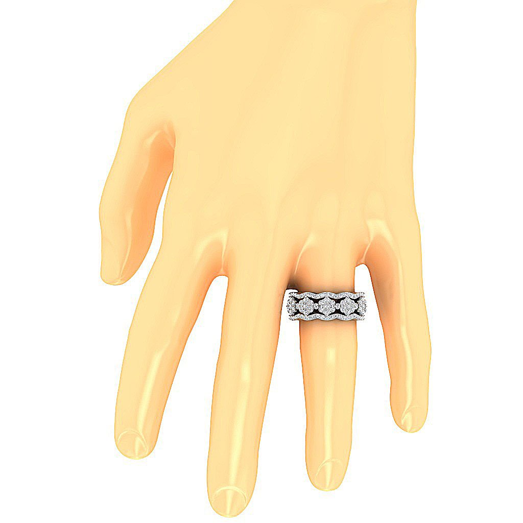 I1 G 1.50 Ct Designer Engagement Ring Natural Diamond 14K Yellow Gold Prong Set 8.55 MM