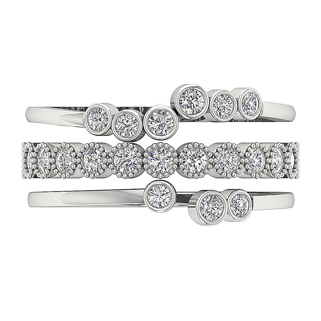 Engagement Ring Round Cut Diamond Bezel Set I1 G 1.20 Ct 14K Solid Gold 10.00MM