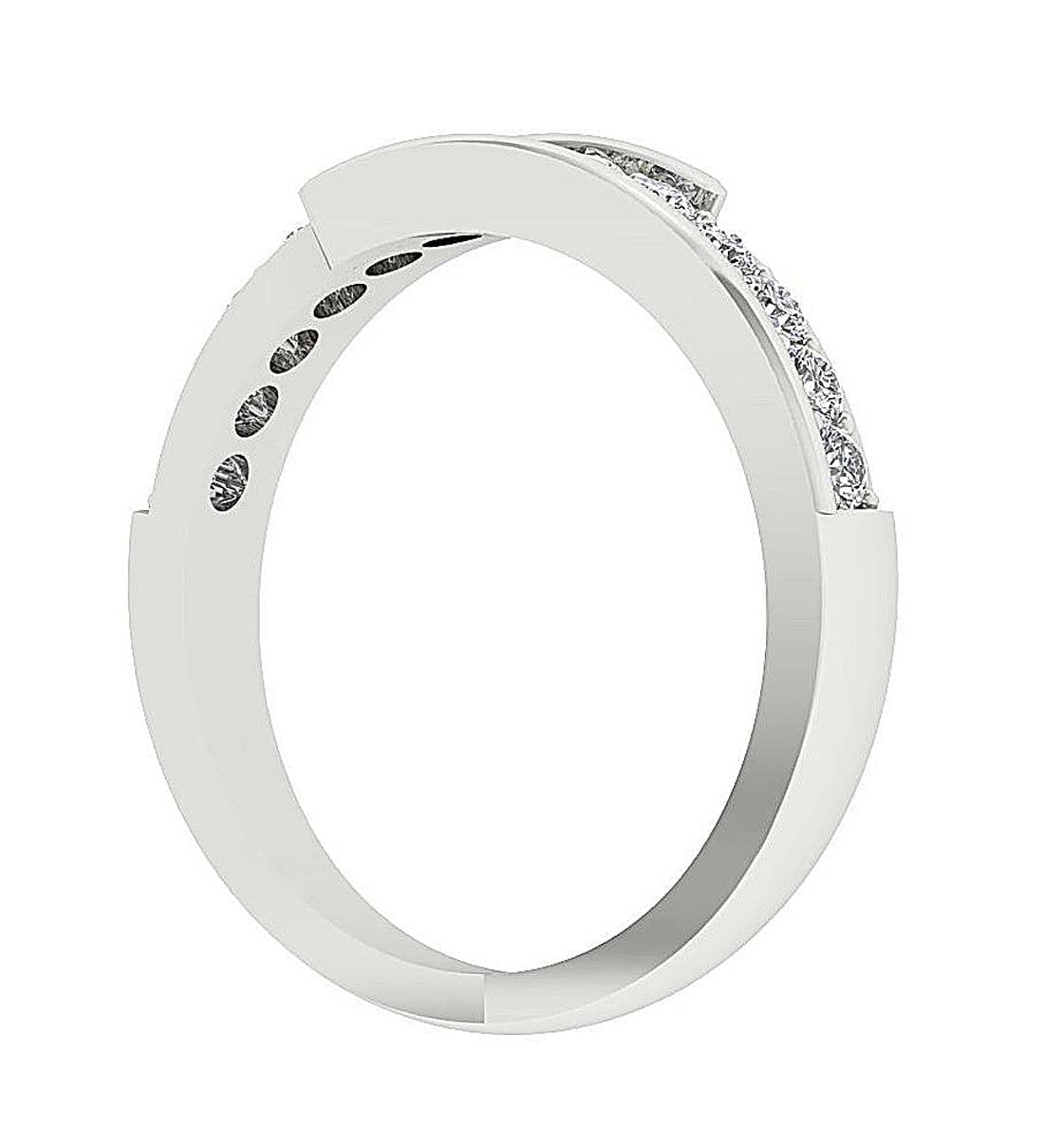 Genuine Diamond Prong Set 14K Gold Wedding Diamond Ring SI1 G 0.60 Ct 4.50 MM