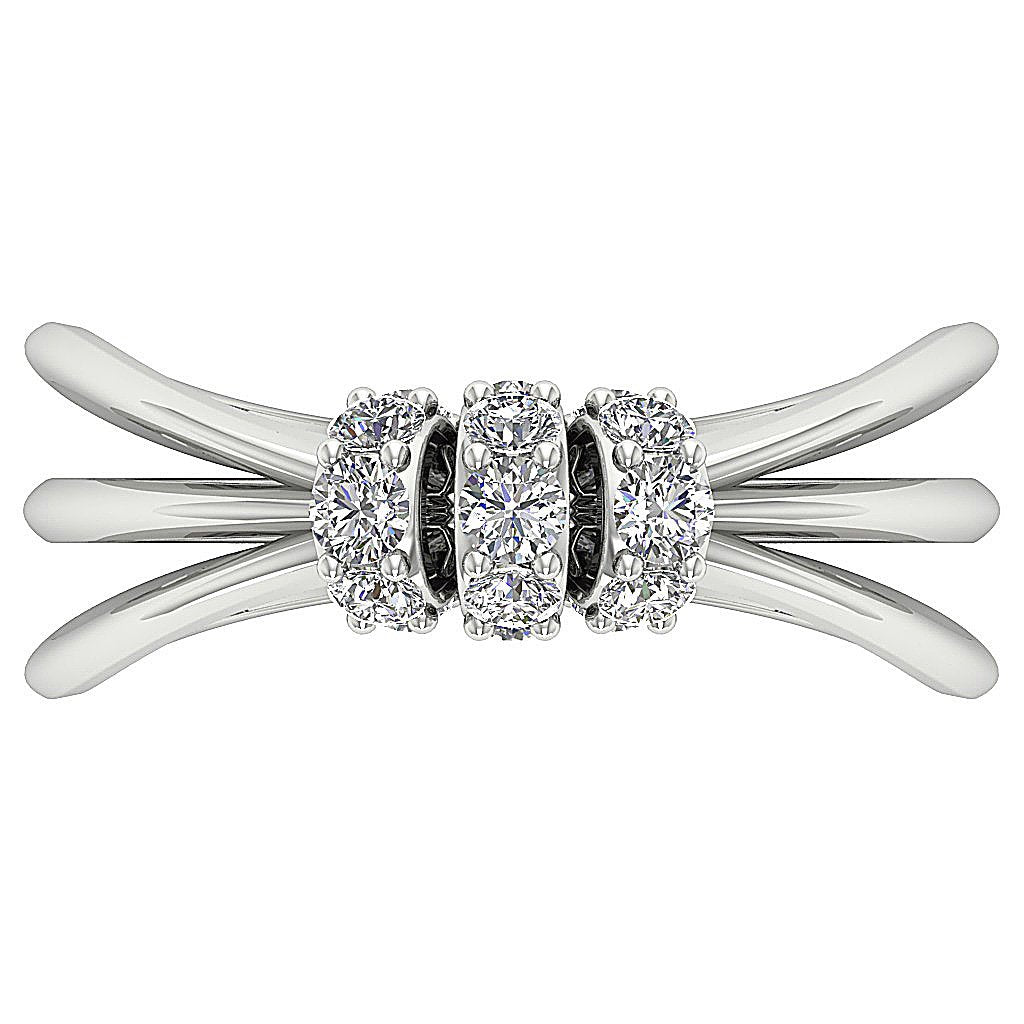 2Tone Engagement 14K Solid Gold Diamond Ring SI1 G 0.35 Ct 5.60 MM