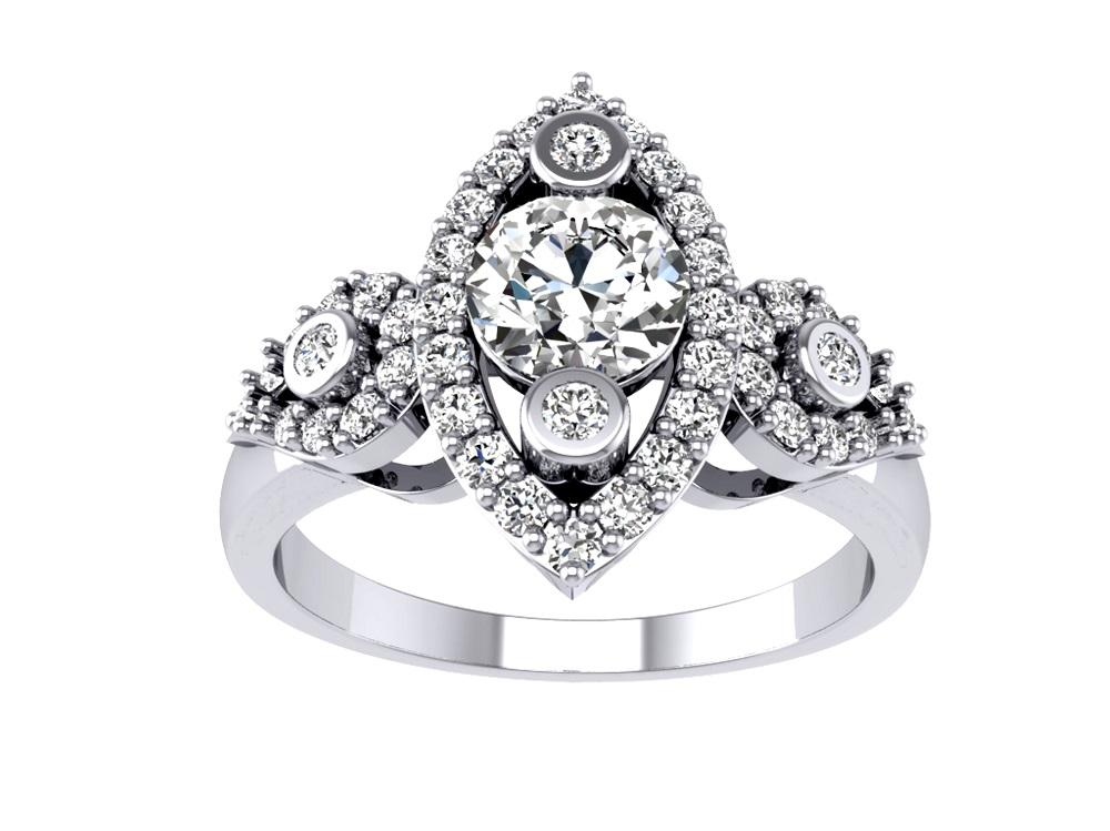 Designer Engagement Ring 14k Solid Gold Natural Diamond SI1 G 1.00 Carat