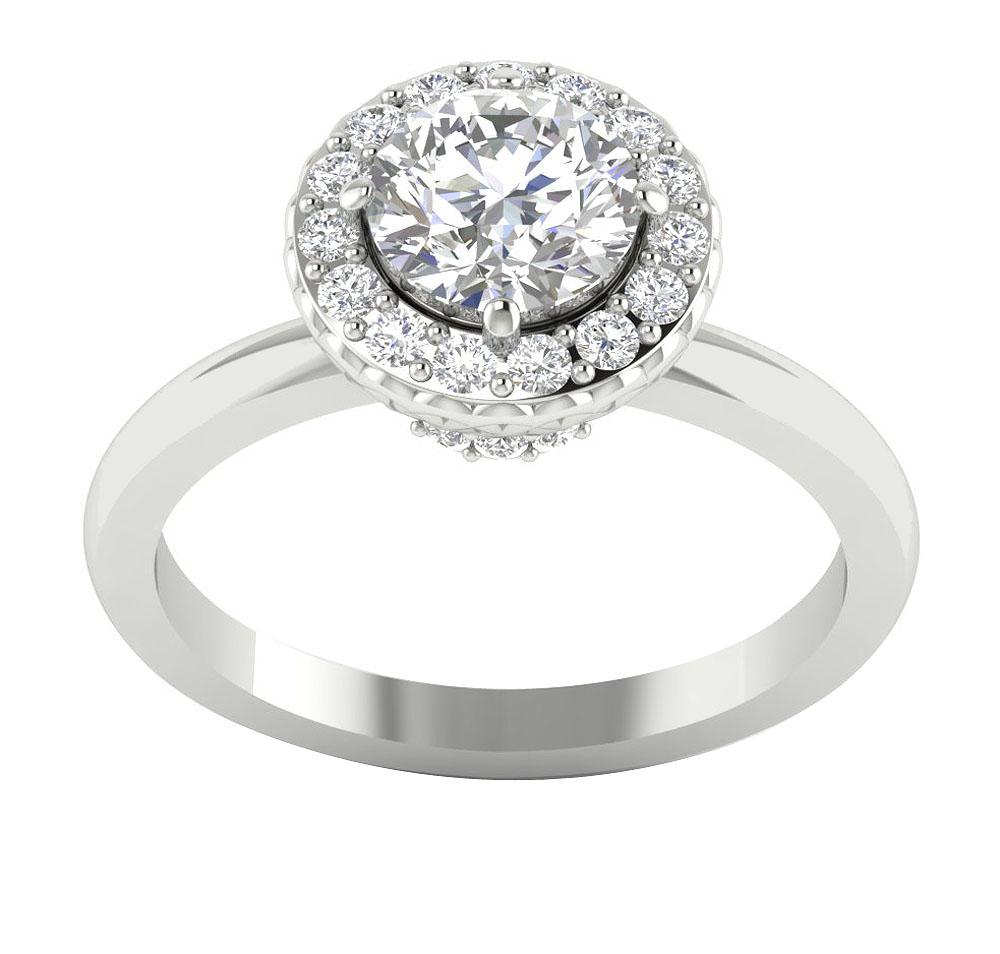 I1 G 1.40 Ct Genuine Diamond 14k Solid Gold Solitaire Designer Wedding Ring