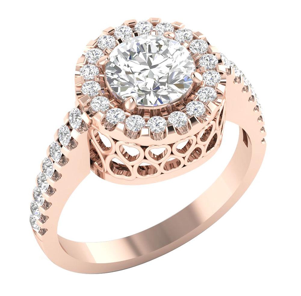Vintage Solitaire Engagement Ring Natural Diamond I1 G 1.75 Ct 14k Solid Gold Prong Set