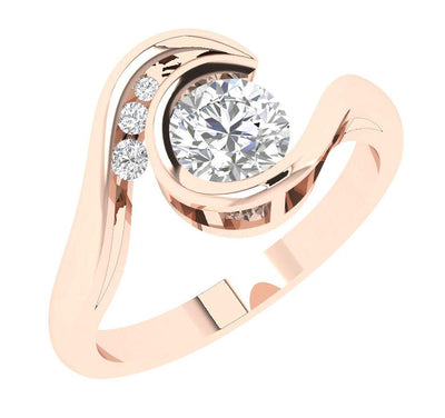 Bezel Channel Set 14k White Yellow Rose Gold Solitaire Engagement Ring Natural Diamond I1 G 0.90 Ct