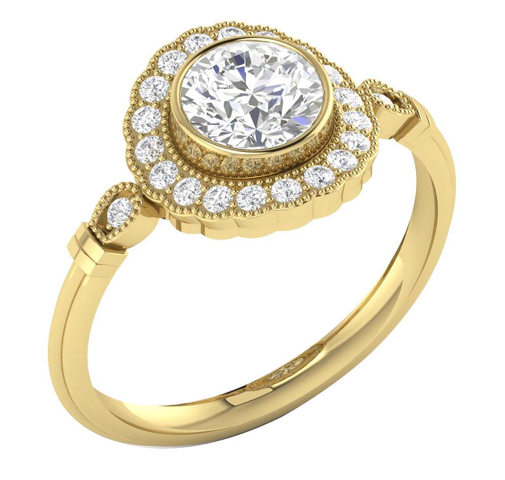 I1 G 1.35 Ct Natural Diamond 14k Solid Gold Solitaire Designer Wedding Ring