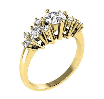Designer Anniversary Ring Round Diamond SI1 G 1.35 Ct 14k Solid Gold Prong Set 7.50 MM