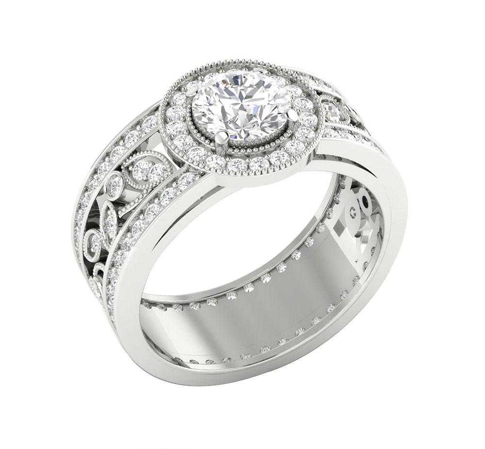Genuine Diamond Designer Solitaire Wedding Ring I1 G 2.50 Ct 14k Solid Gold Prong Bezel Set