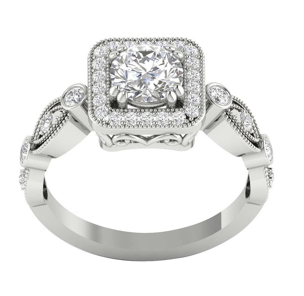 I1 G 1.50 Ct Round Diamond 14k Solid Gold Solitaire Designer Wedding Ring