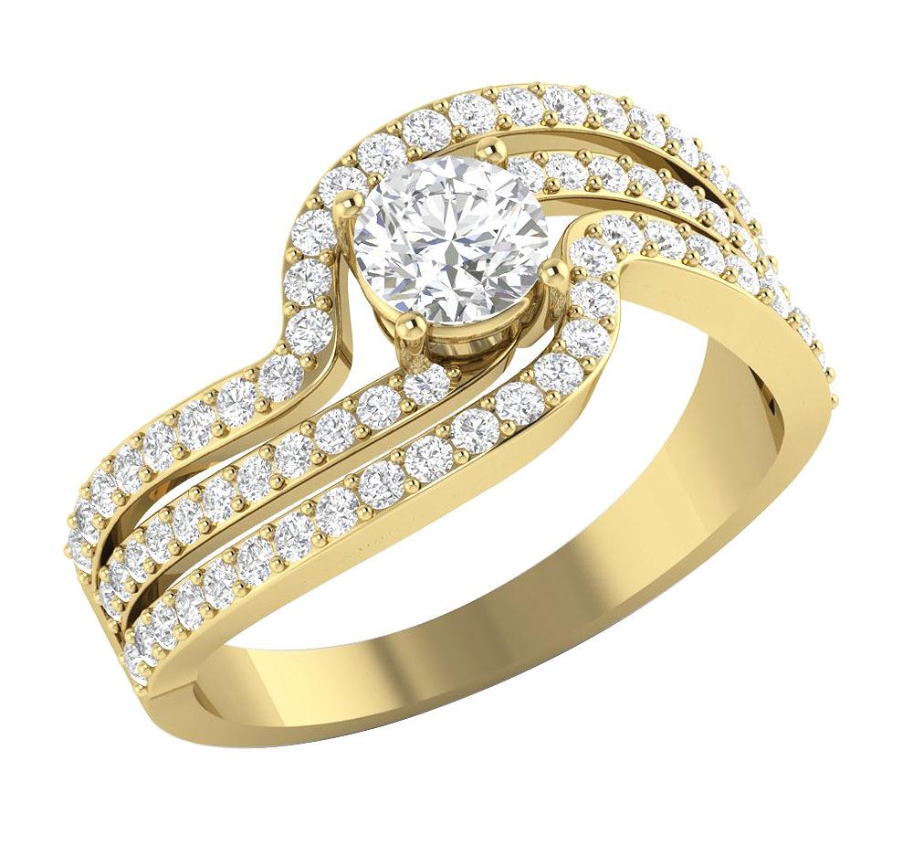 14k Solid Gold Genuine Diamond I1 G 1.75 Ct Solitaire Designer Engagement Ring