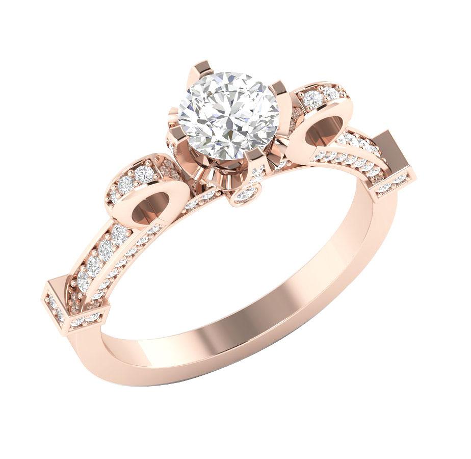 14k Solid Gold Genuine Diamond I1 G 1.40 Ct Solitaire Designer Engagement Ring
