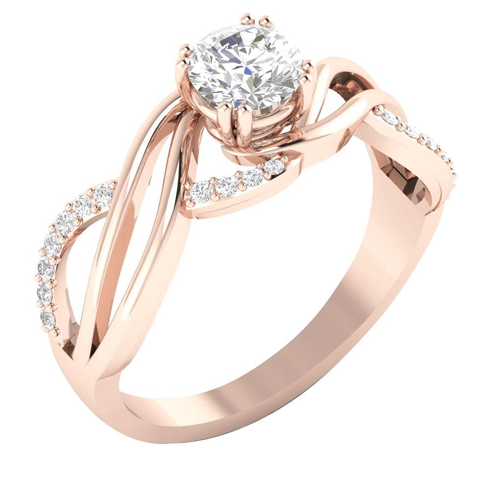 14k Rose Gold Solitaire Vintage Anniversary Ring Round Diamond SI1 G 1.00 Ct Prong Set 8.10 MM