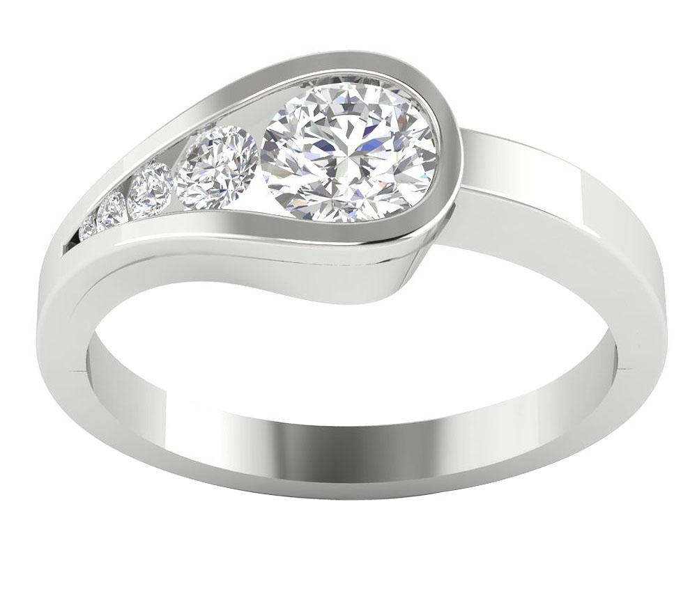 Genuine Diamond I1 G 0.85 Ct Solitaire Designer Engagement Ring 14k Solid Gold