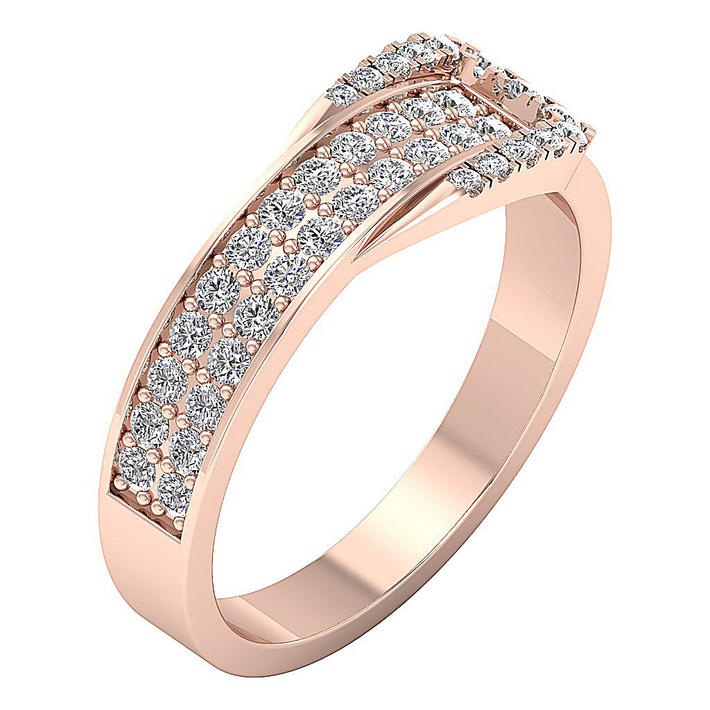 Prong Set Engagement Ring I1 G 0.65 Ct Natural Diamond 14k White Yellow Rose Gold 7.50 MM