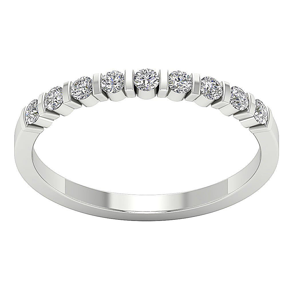14k Solid Gold Fashion Engagement Ring Genuine Diamond I1 G 0.60 Ct Bar Set