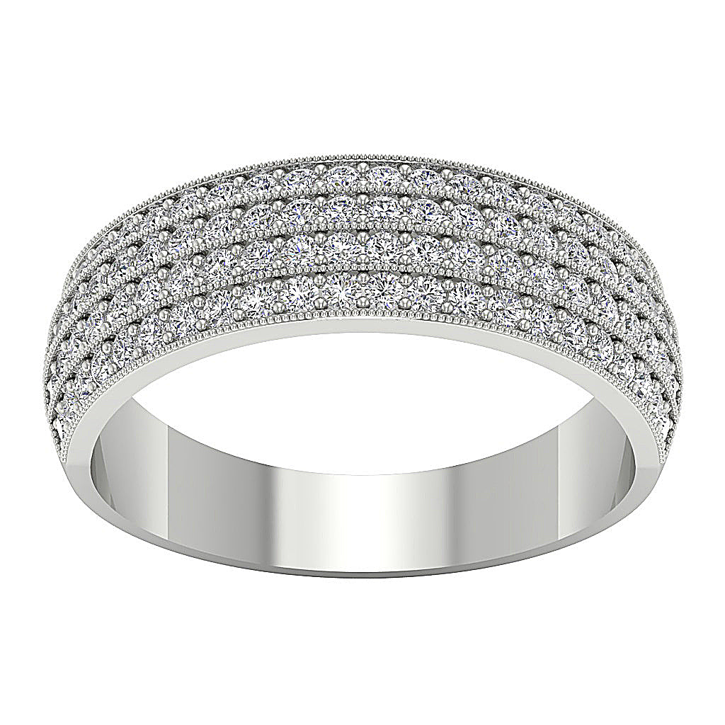 14k Rose Gold Engagement Ring Natural Diamond I1 G 0.90 Ct Pave Set