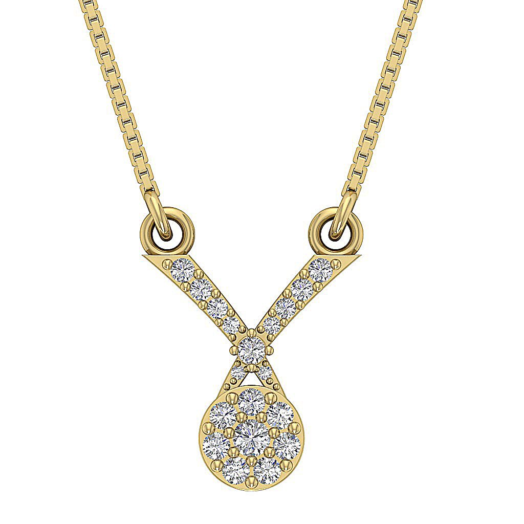 I1/SI1 G 0.40 Cart Genuine Diamond 14k/18k Solid Gold Designer Fashion Pendants
