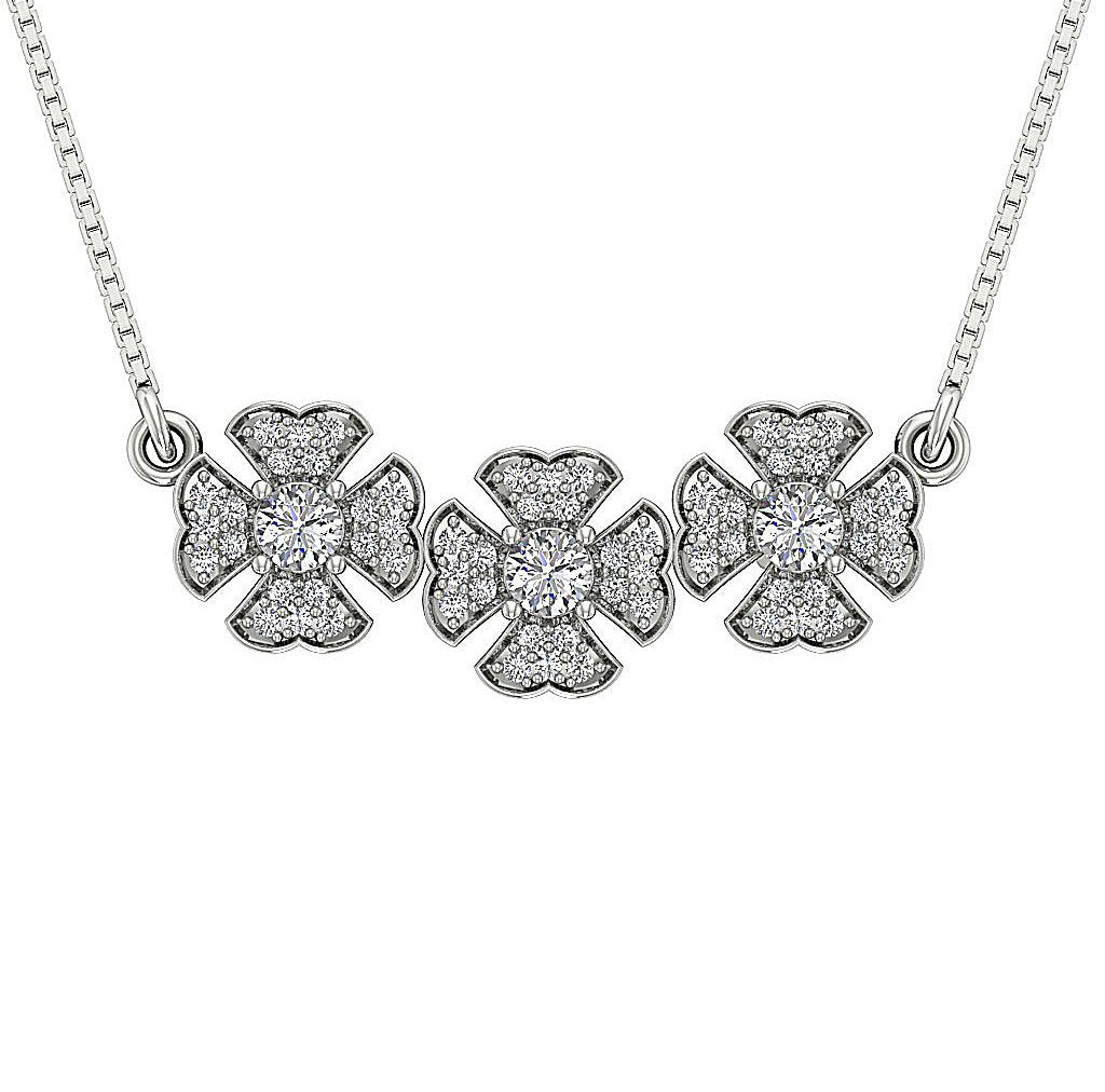 I1/SI1 G 1.00 Ct Flower Shape Fashion Wedding Pendant Genuine Diamond 14k/18k Yellow Gold Prong Set