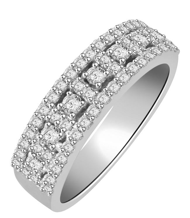 I1 G 0.60 Ct Designer Engagement Ring Natural Diamond 14k White Yellow Rose Gold Prong Pave Set