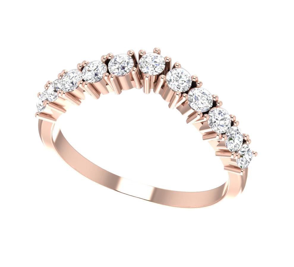 Genuine Diamond Designer Wedding Ring SI1 G 0.40 Carat 14k Rose Gold Prong Set 3.75 MM