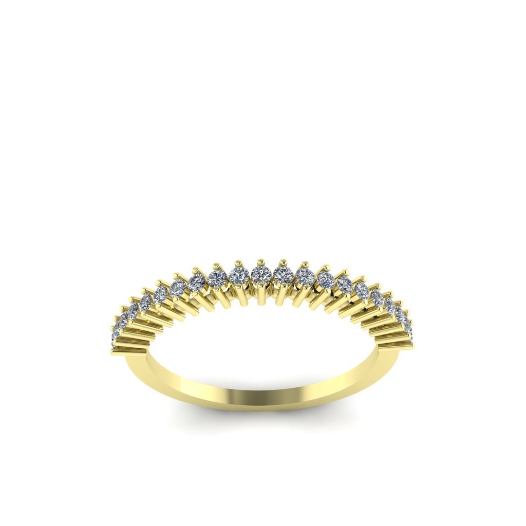 Round Diamond Stackable Half Eternity Anniversary Ring I1 G 0.25 Ct 14K White Gold Prong Set