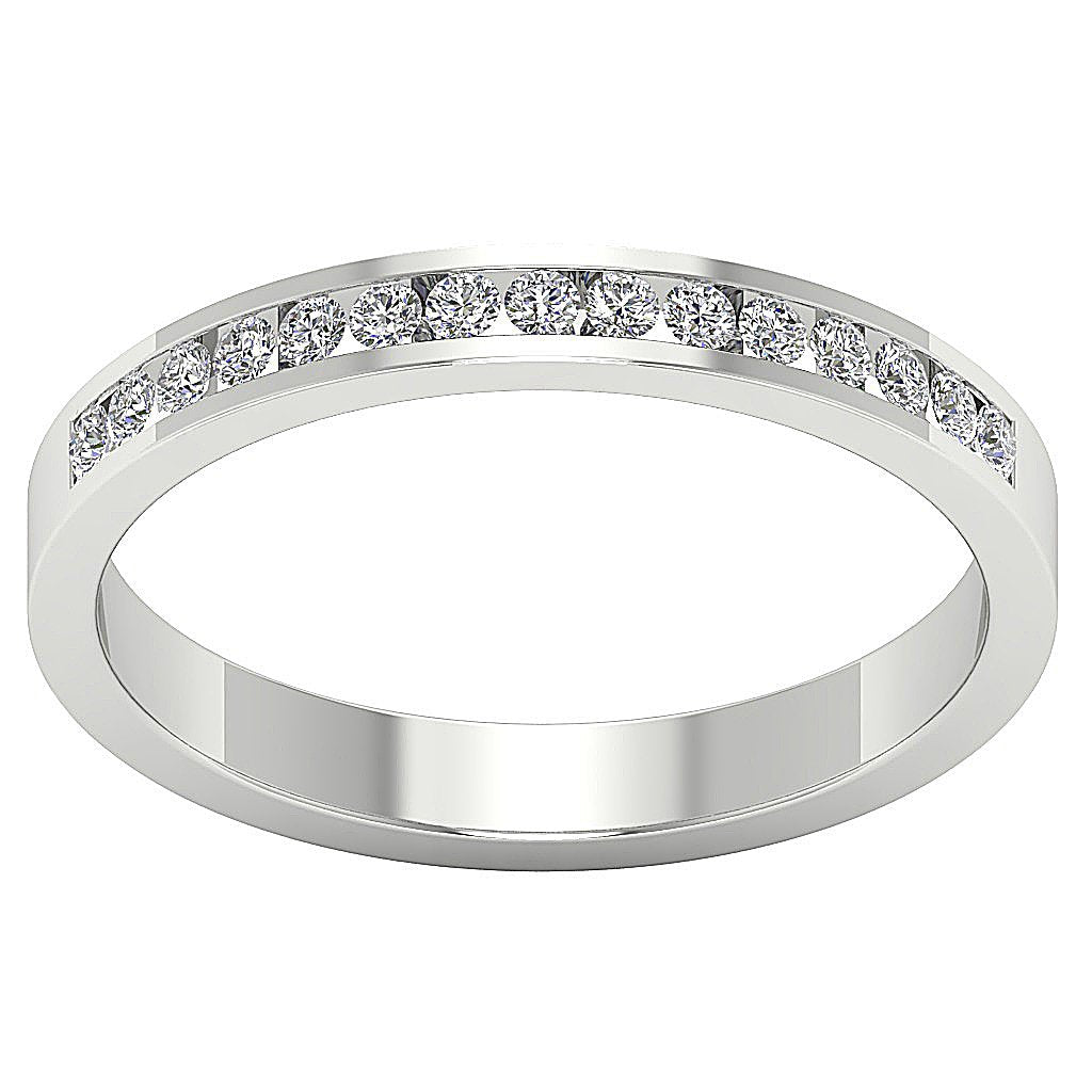 14k Rose Gold Designer Eternity Anniversary Ring I1 G 0.30 Ct Round Diamond Channel Set