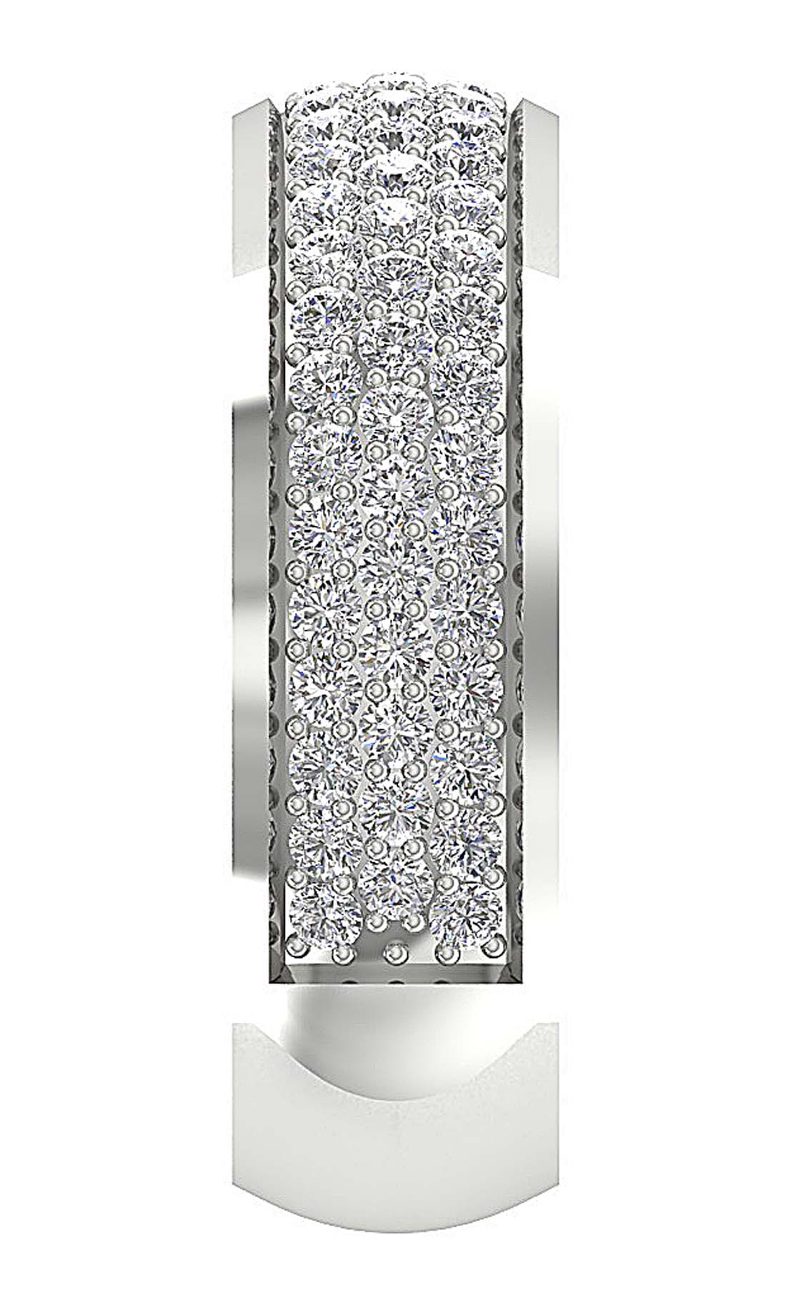 3 Row Wedding Ring I1 G 1.25 Ct Round Diamond Prong Set 14K White Yellow Rose Gold 6.10MM