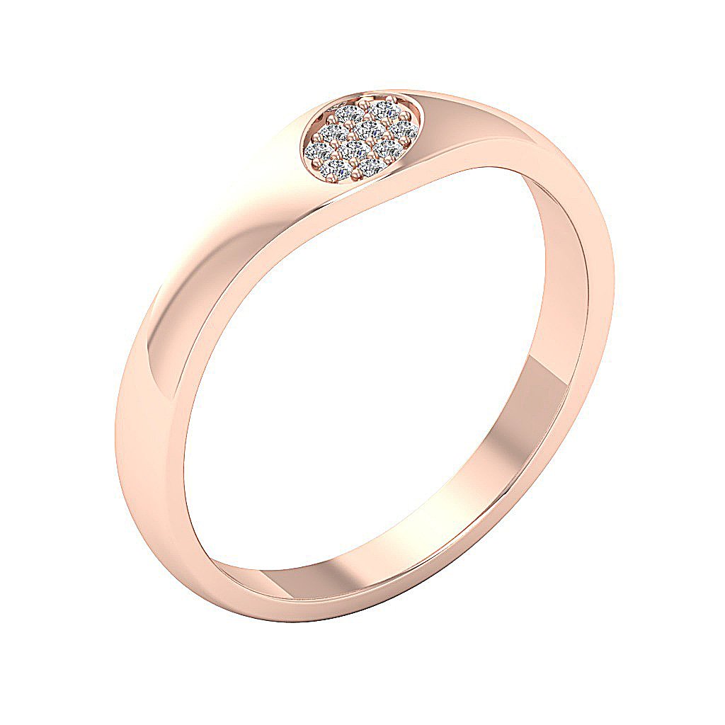 Genuine Diamond Wedding Ring I1 G 0.15 Ct Round Cut Diamond Prong Set 14K White Yellow Rose Gold 5.00MM