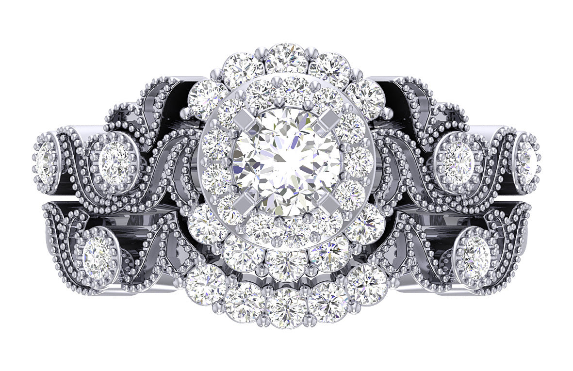 Diamond For Good Wedding Band Sets For Women SI1 G 1.20 Ct Natural Diamond Gold