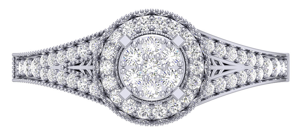 Natural Round Diamond Solitaire Engagement Ring I1 G 0.60 Carat 14K White Yellow Rose Gold