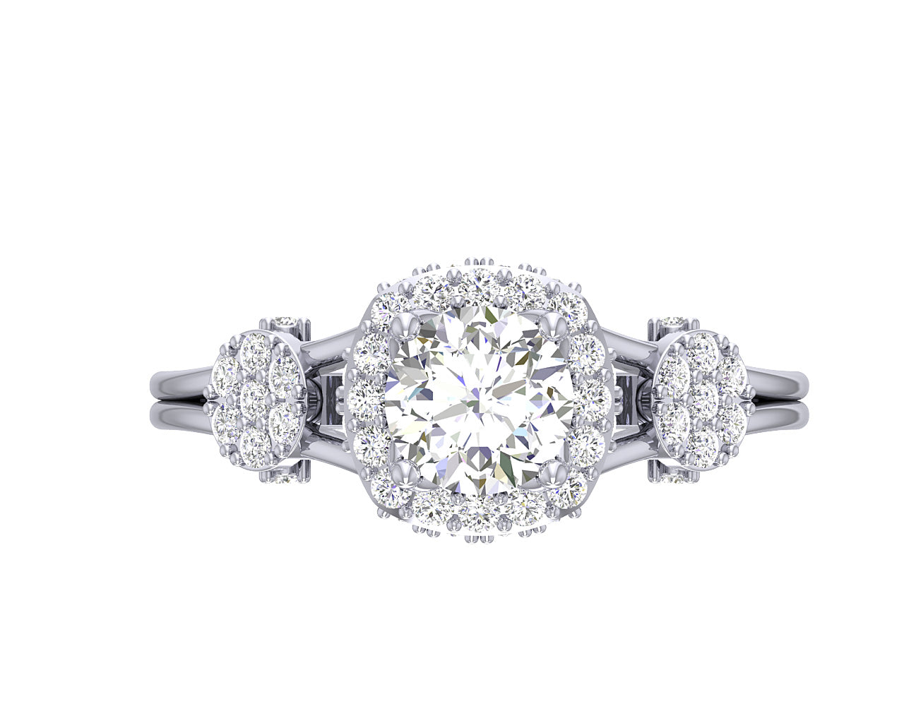SI1 G 1.10 Carat Natural Diamond 14K White Yellow Rose Gold Designer Solitaire Cushion Halo Engagement Ring