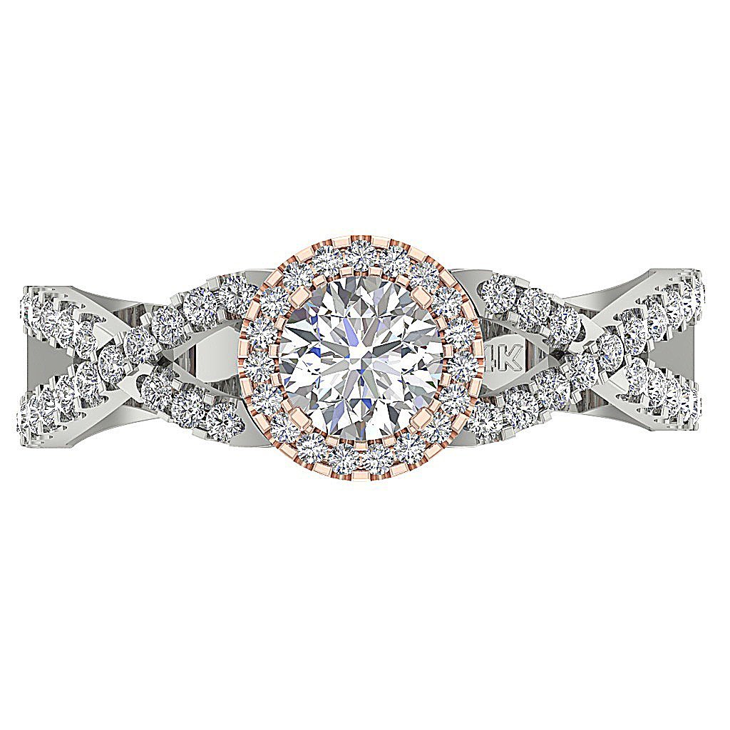 14K White Gold Solitaire Accent Round Diamond Anniversary Ring SI1 G 1.10 Ct Prong Set