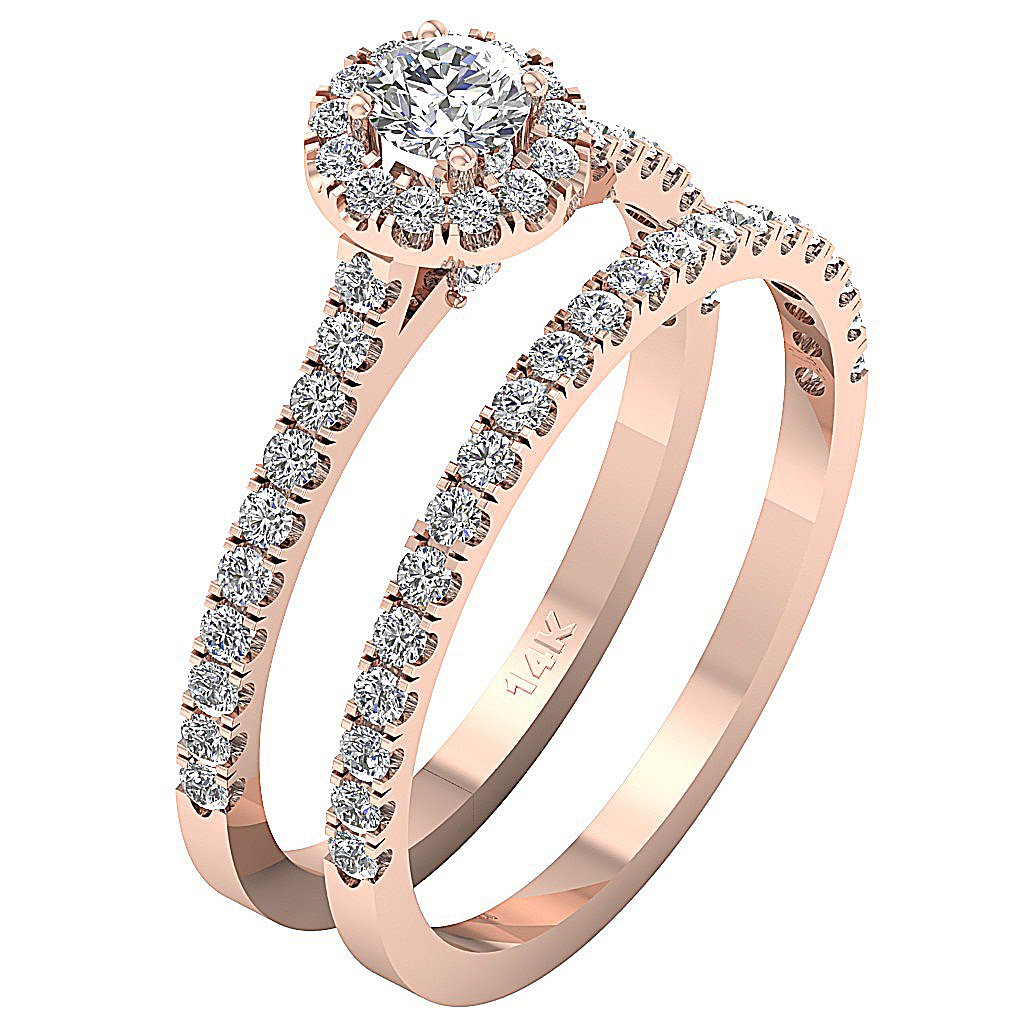 HaloRingSet14kGoldProngPaveSet