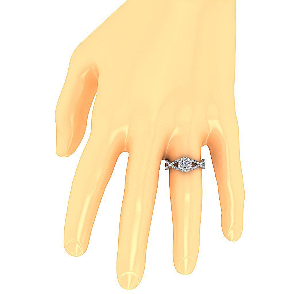 14K White Gold Solitaire Accent Round Diamond Anniversary Ring SI1 G 1.10 Ct Prong Set