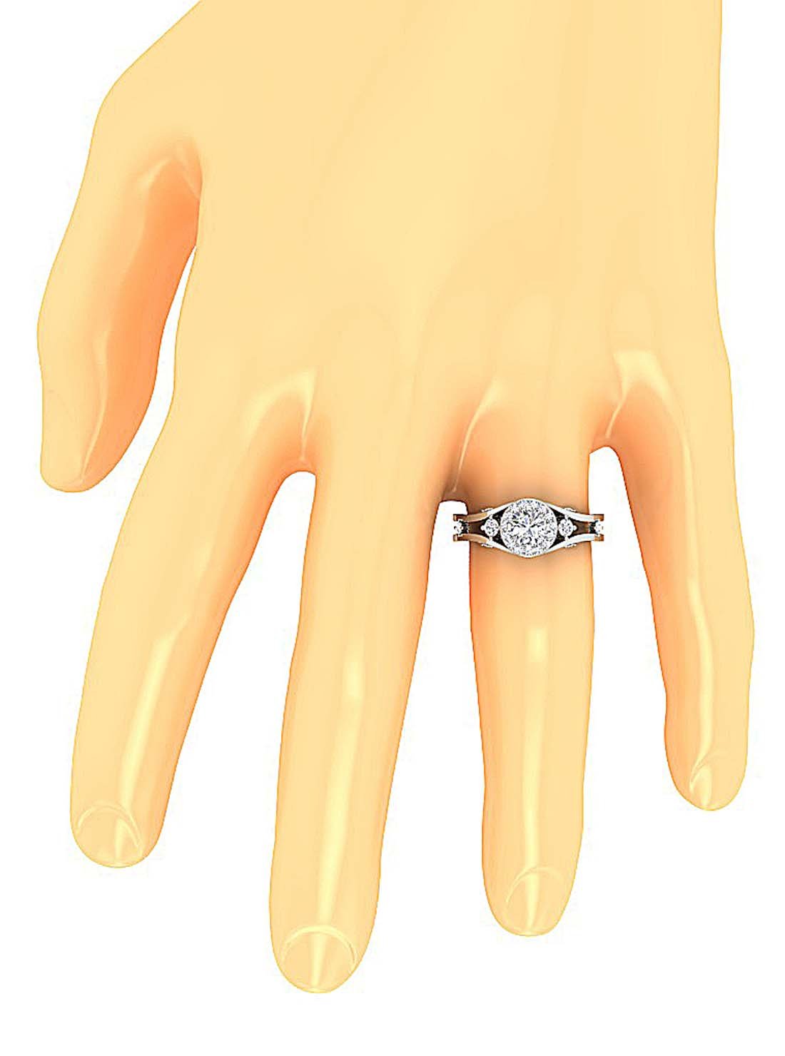 Fashion Genuine Natural Diamond Ring SI1 G 2.00 Ct Prong Set Solid Gold 9.10MM