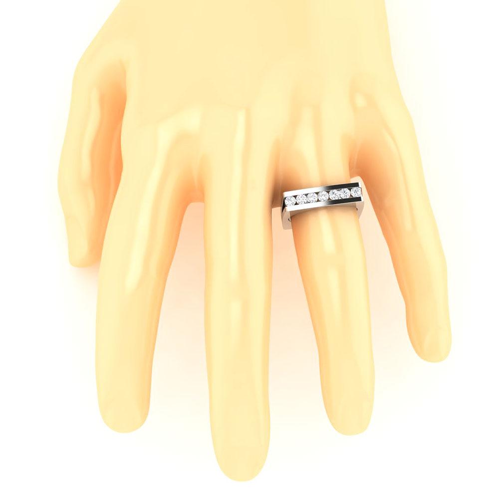 Channel Set 14K White Yellow Rose Designer Fashion Engagement Ring Natural Diamond SI1 G 0.70 Ct