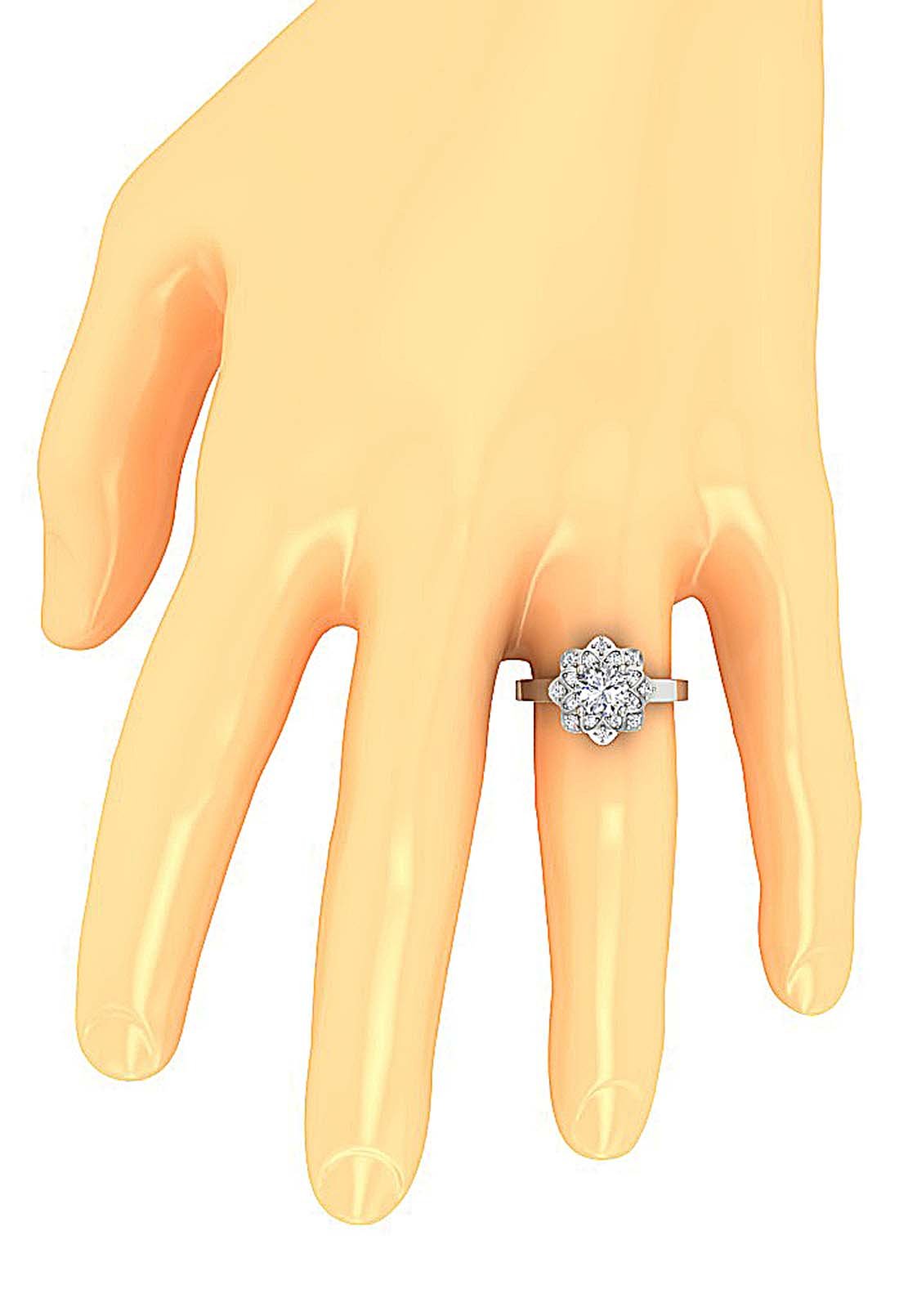 14k Rose Gold Double Halo Solitaire Anniversary Ring Round Diamond I1 G 1.30 Ct Prong Set