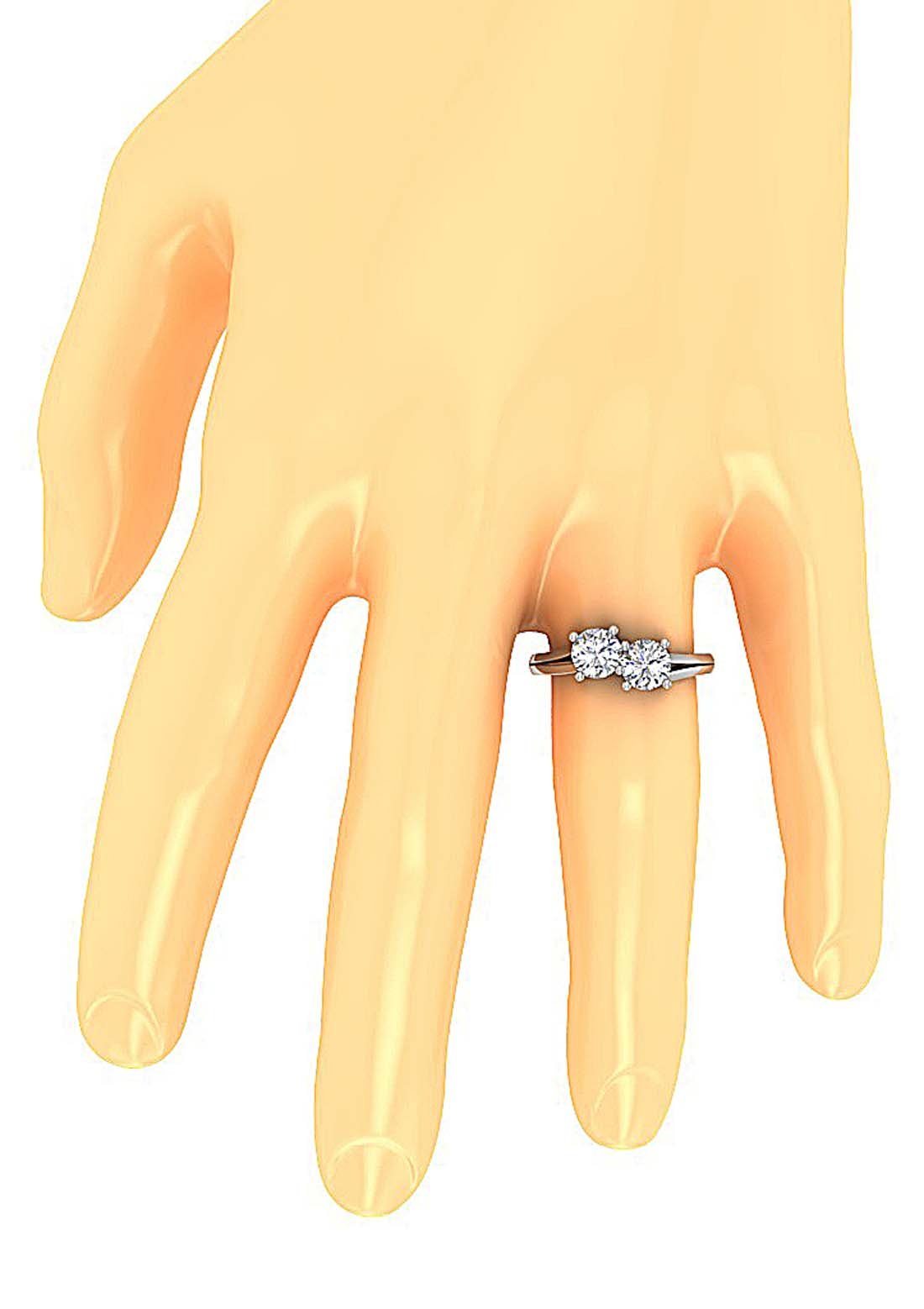 Forever Us Two Stone Solitaire Wedding Ring I1 G 1.60 Ct Genuine Diamond Prong Set 14k Solid Gold