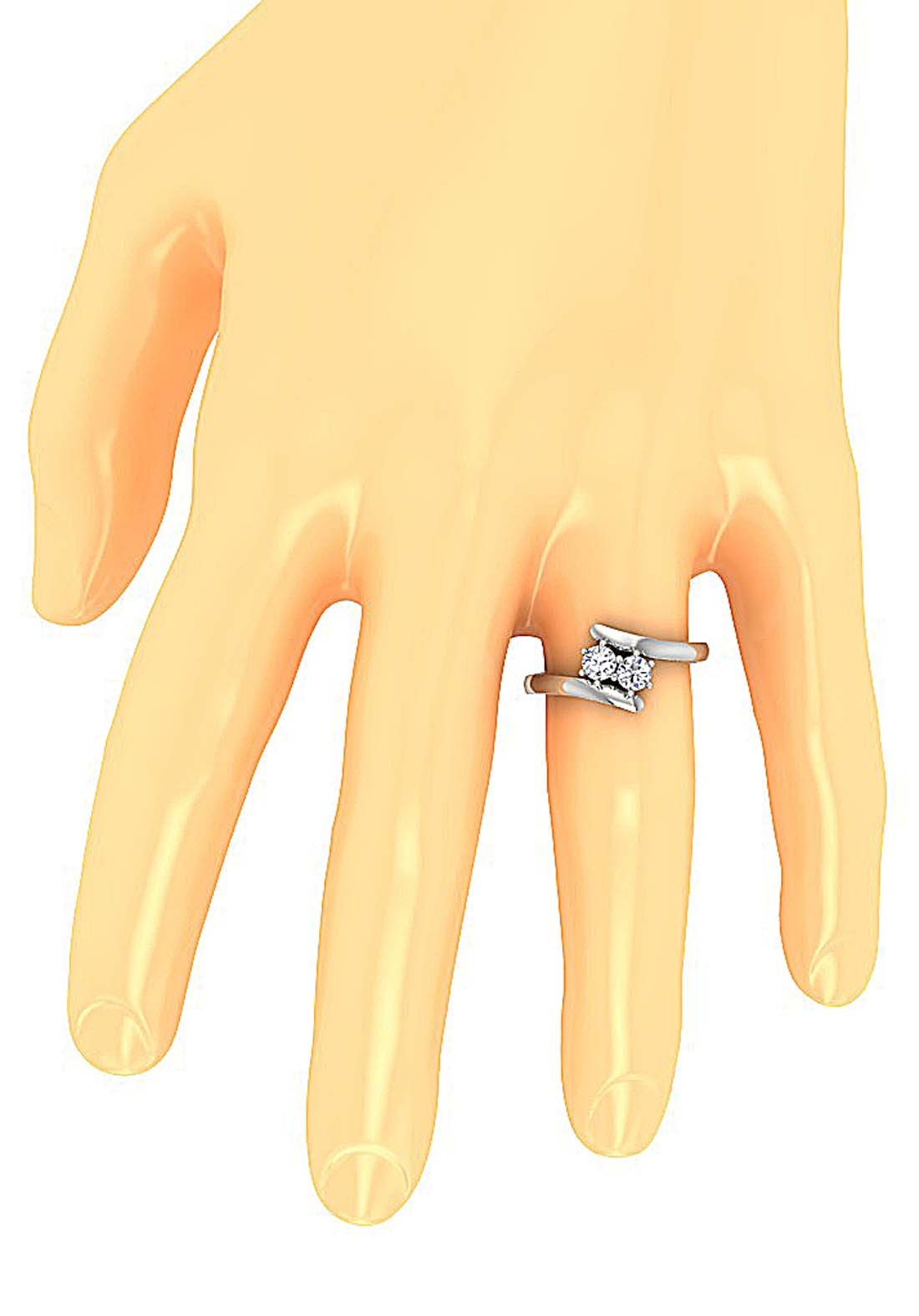 14k White Yellow Rose Gold Forever Us Two Stone Solitaire Engagement Ring SI1 G 0.60 Ct Natural Diamond