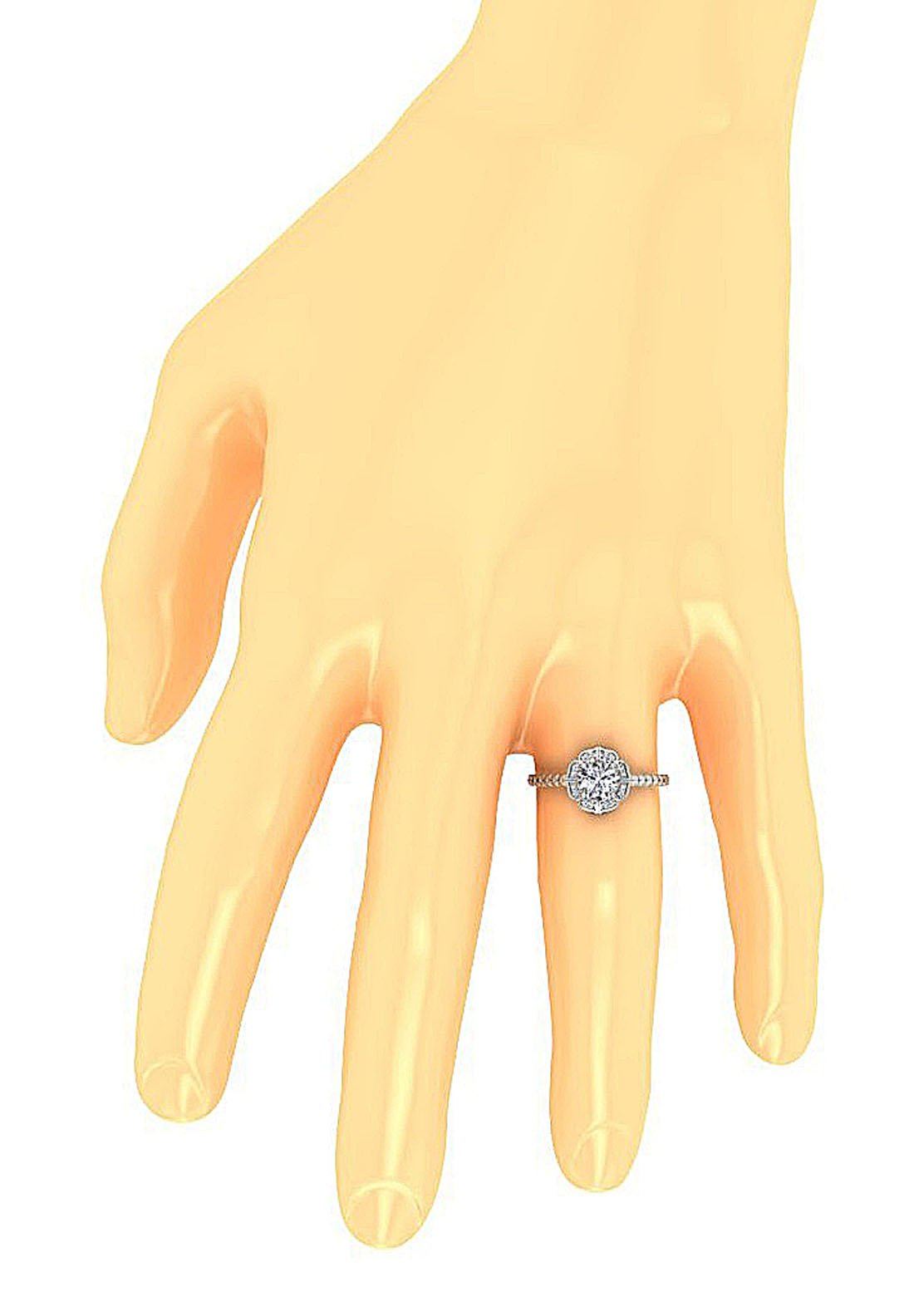 I1 G 1.15 Ct Halo Solitaire Anniversary Ring Round Diamond Prong Set 14k White Gold 11.00 MM