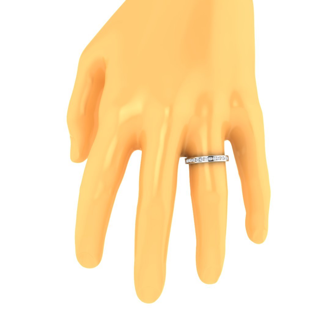 I1 G 0.55 Ct Designer Wedding Ring Genuine Diamond 14K Rose Gold Channel Set 3.00 MM