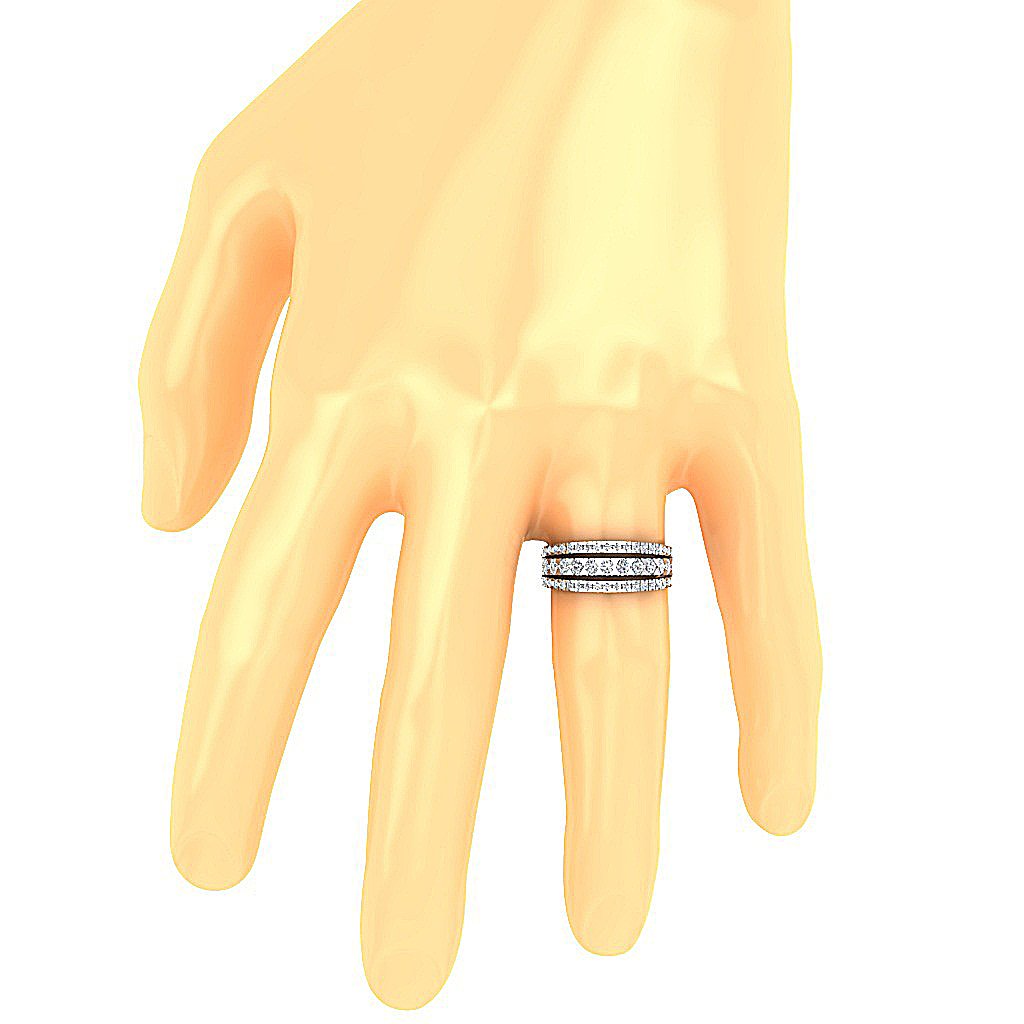 14K Solid Gold Designer Anniversary Ring Round Diamond I1 G 2.00 Ct Prong Set 8.65 MM