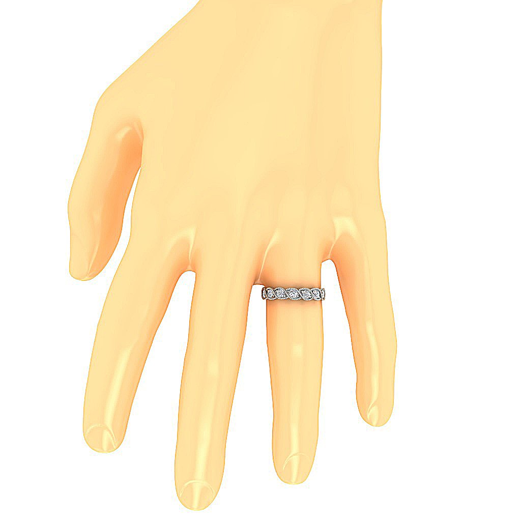 14k Rose Gold Designer Fashion Anniversary Ring Round Diamond SI1 G 1.00 Ct Prong Set 4.30 MM