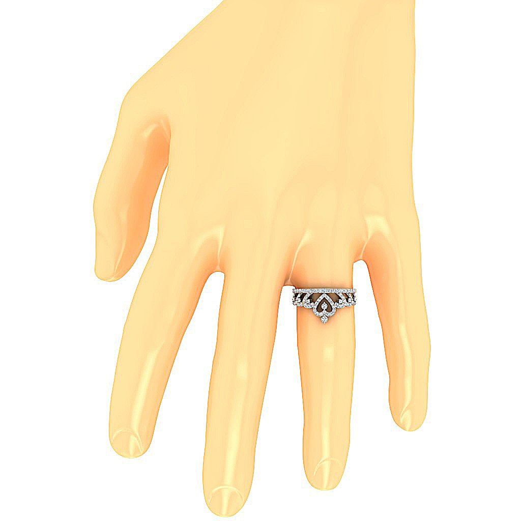Prong Set 14k Yellow Gold Round Diamond Cut Anniversary Ring SI1 G 0.75 Ct 11.80 MM