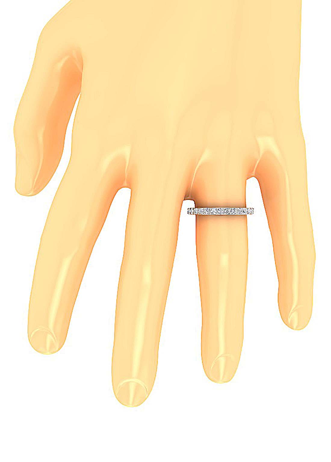 Anniversary Ring Round Diamond I1 G 0.75 Ct 14K White Gold Prong Set