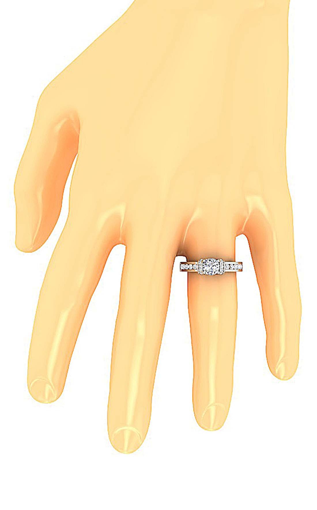 Designer Wedding Natural Diamond Ring 14K Solid Gold Round Cut SI1 G 1.75 Carat