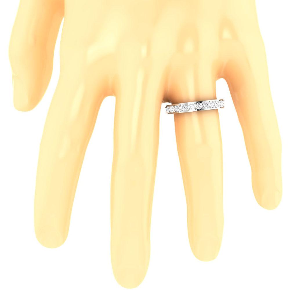 Engagement Genuine Diamond Ring SI1 G 1.00 Ct Round Cut Diamond Prong Set 3.60 MM