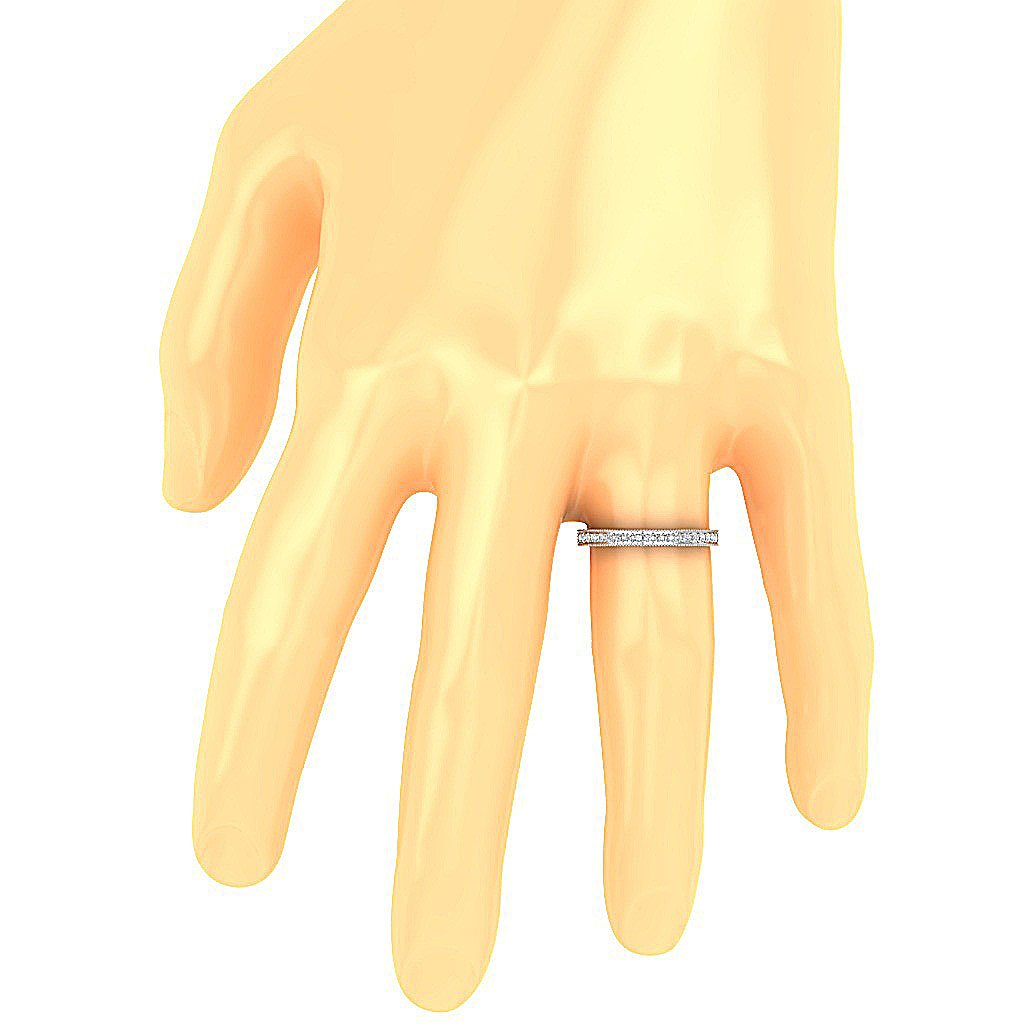 Engagement Natural Diamond Milgrain Prong Set Ring SI1 G 0.35 Ct 3.40 MM