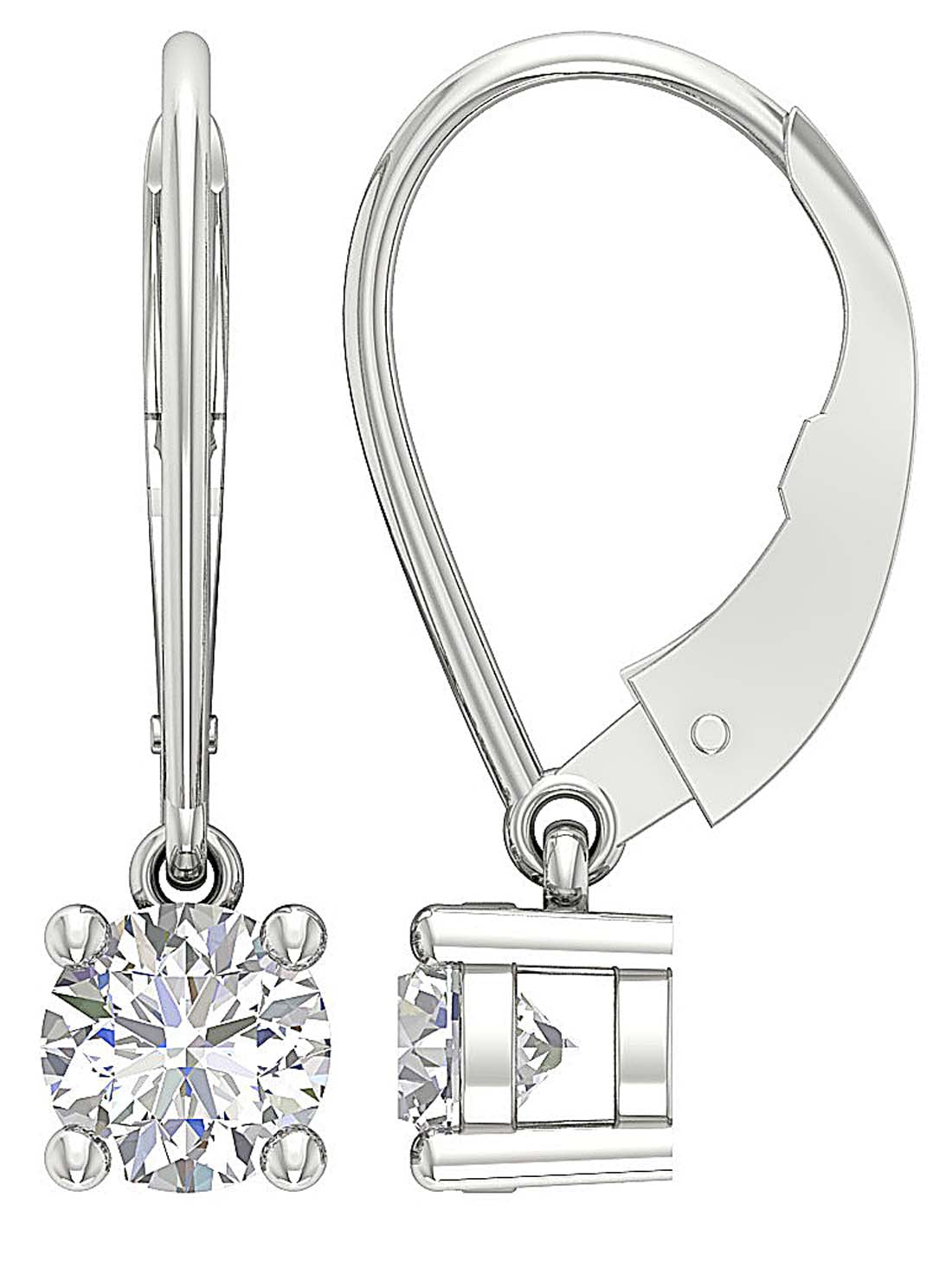 The Tucker 14K White Yellow Rose Gold Natural Diamond Solitaire Stud Earring 5.80 MM