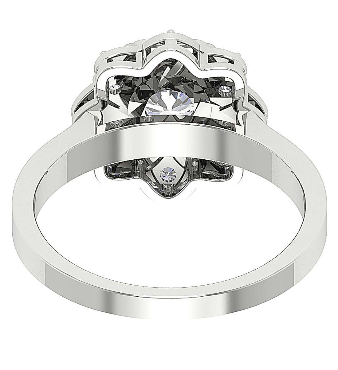 14k Rose Gold Double Halo Solitaire Anniversary Ring Round Diamond I1 G 1.30 Ct Prong Set